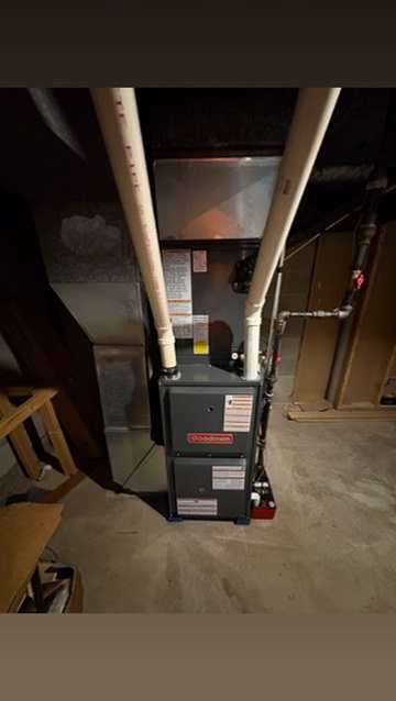 A Goodman high-efficiency gas furnace installed in a Niles, MI area home